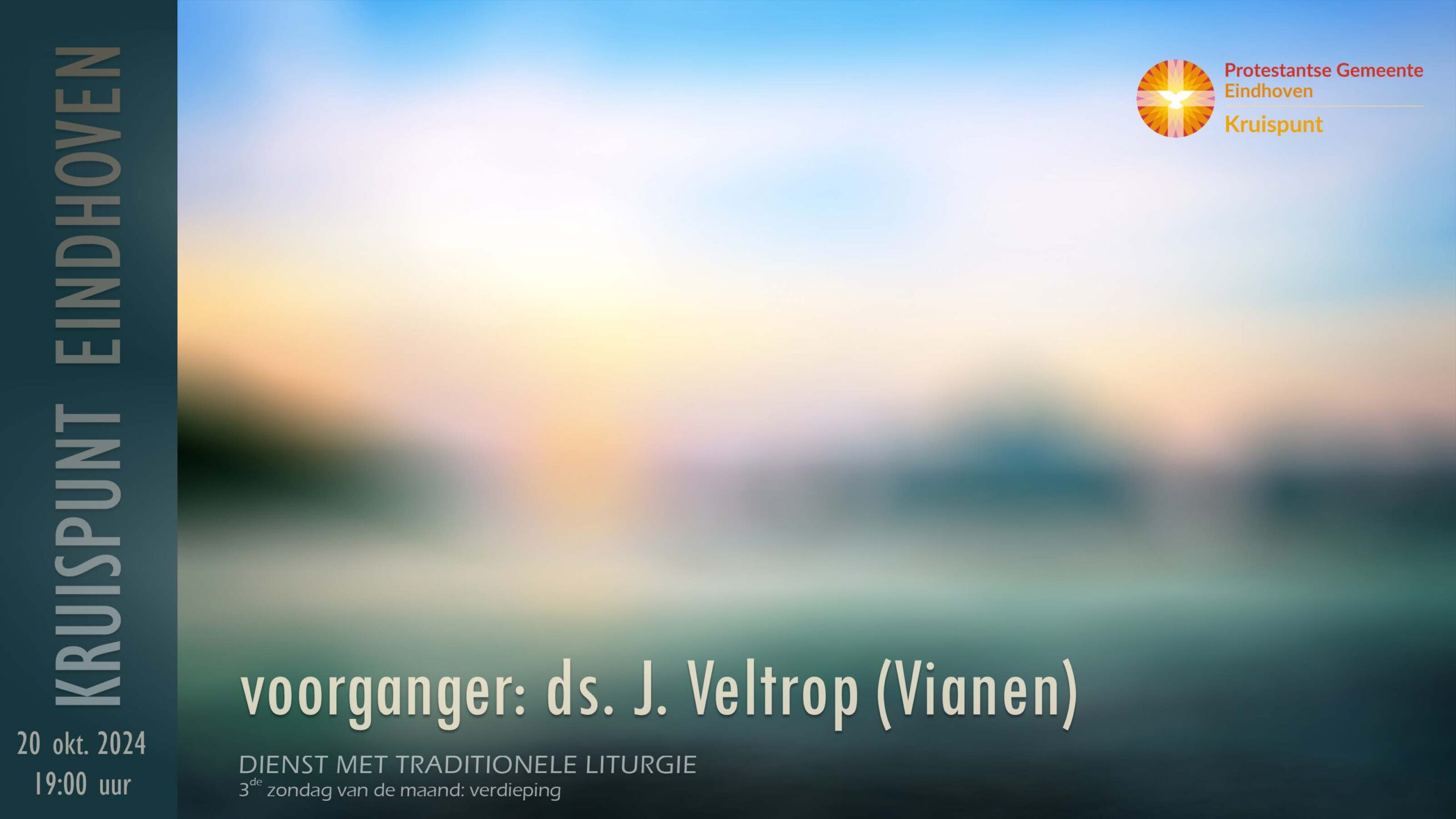 Kerkdienst 20 oktober om 19:00. Dienst met traditionele liturgie.